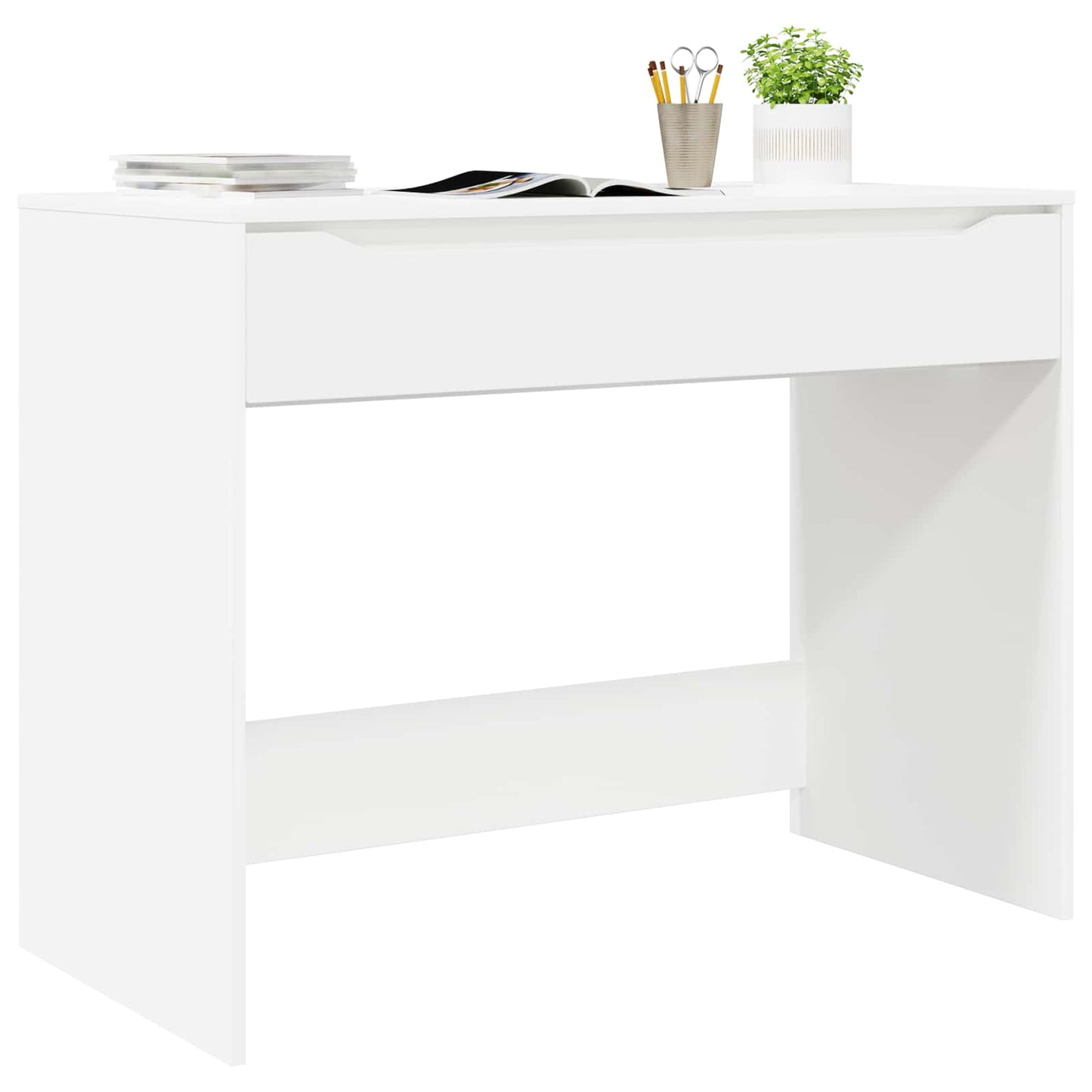 vidaXL Desk with Drawer White 100 x 50 x 78 cm Engineered Wood
