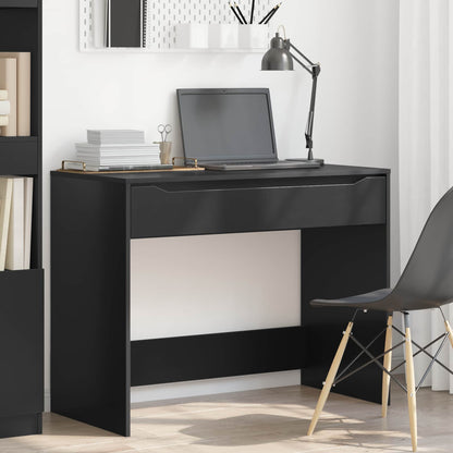 vidaXL Desk with Drawer Black 100 x 50 x 78 cm Engineered Wood
