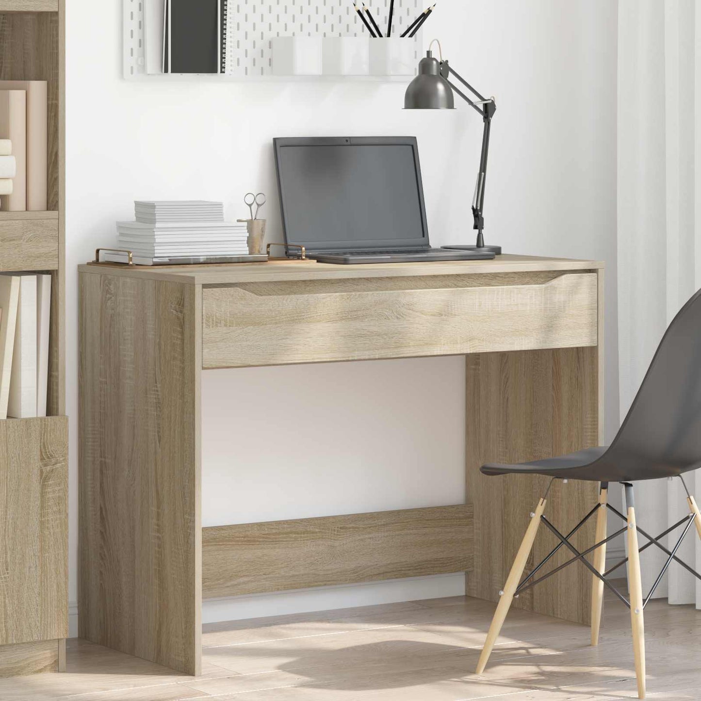 vidaXL Desk with Drawer Sonoma Oak 100 x 50 x 78 cm Engineered Wood