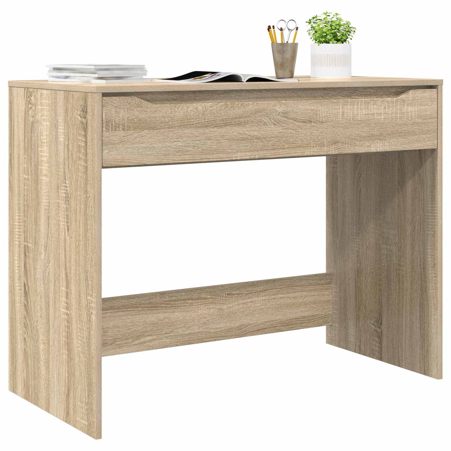 vidaXL Desk with Drawer Sonoma Oak 100 x 50 x 78 cm Engineered Wood