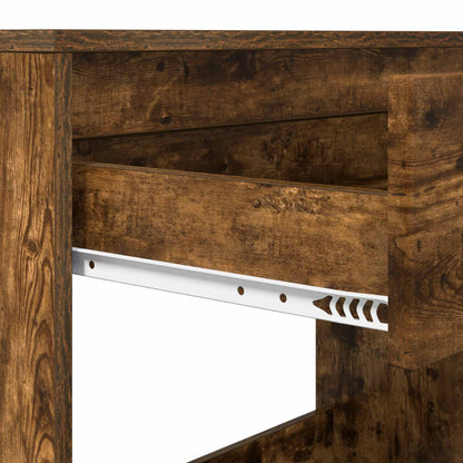 vidaXL Desk with Drawer Smoked Oak 100 x 50 x 78 cm Engineered Wood