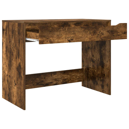 vidaXL Desk with Drawer Smoked Oak 100 x 50 x 78 cm Engineered Wood