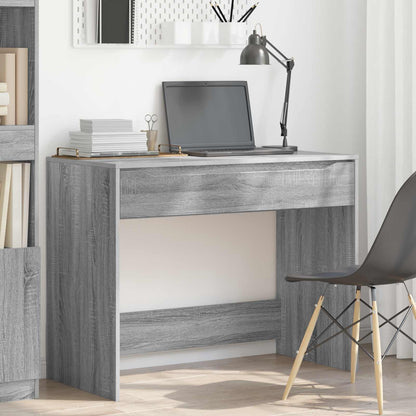 vidaXL Desk with Drawer Grey Sonoma 100 x 50 x 78 cm Engineered Wood