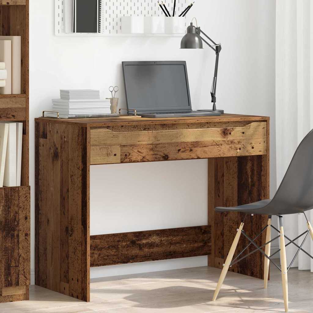 vidaXL Desk with Drawer Old Wood 100 x 50 x 78 cm Engineered Wood