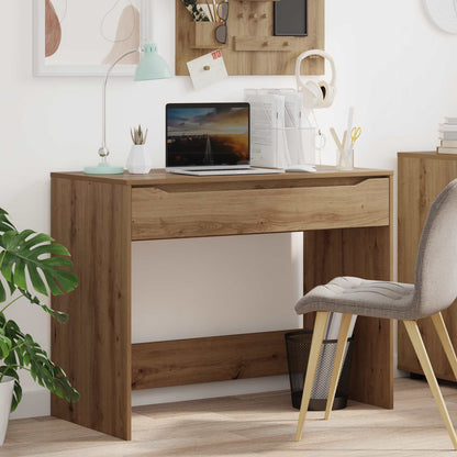 vidaXL Desk with Drawer Artisan Oak Engineered Wood 100 x 50 x 78 cm