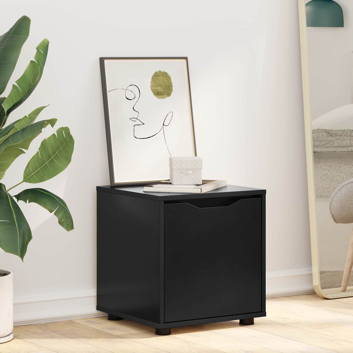 vidaXL Bathroom Cabinet Black 40.5 x 40 x 44 cm Engineered Wood