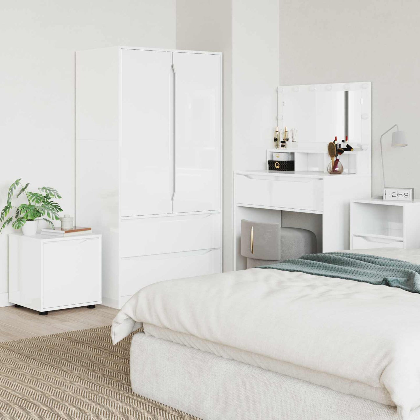 vidaXL Bathroom Cabinet High Gloss White 40.5 x 40 x 44 cm