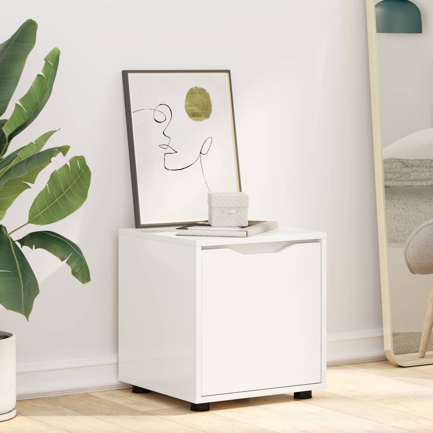 vidaXL Bathroom Cabinet High Gloss White 40.5 x 40 x 44 cm