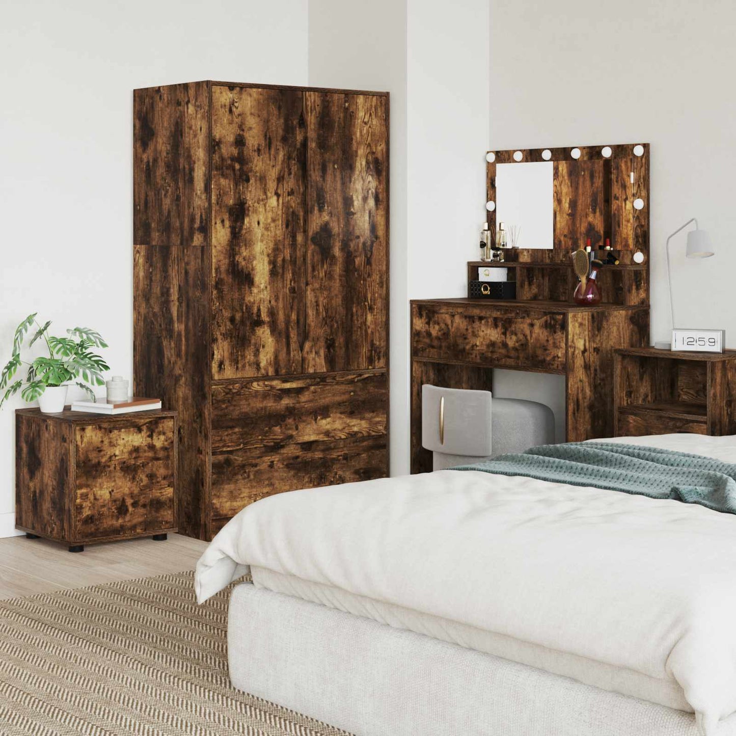 vidaXL Bathroom Cabinet Smoked Oak 40.5 x 40 x 44 cm Engineered Wood
