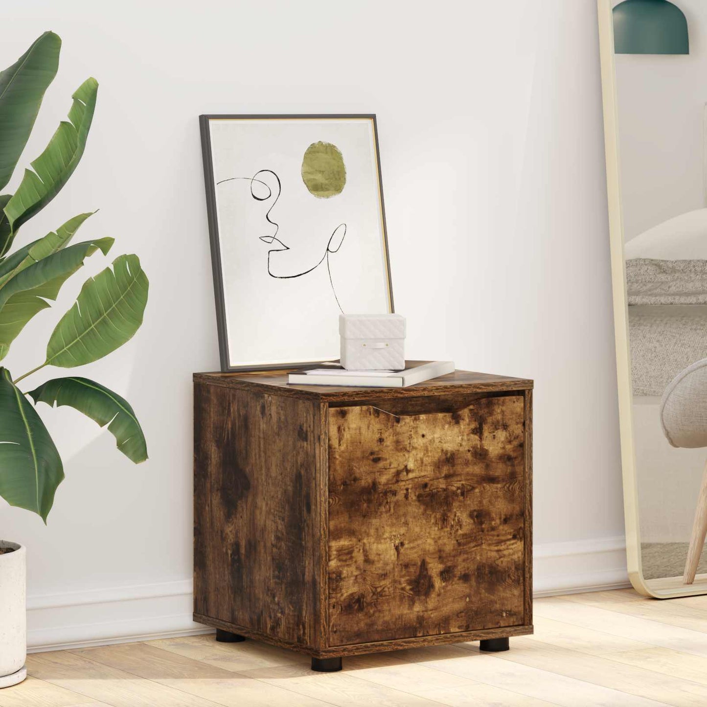 vidaXL Bathroom Cabinet Smoked Oak 40.5 x 40 x 44 cm Engineered Wood
