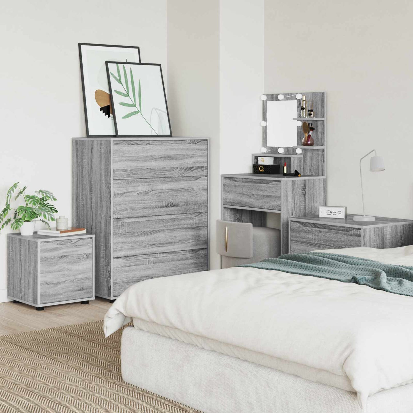 vidaXL Bathroom Cabinet Grey Sonoma 40.5 x 40 x 44 cm Engineered Wood