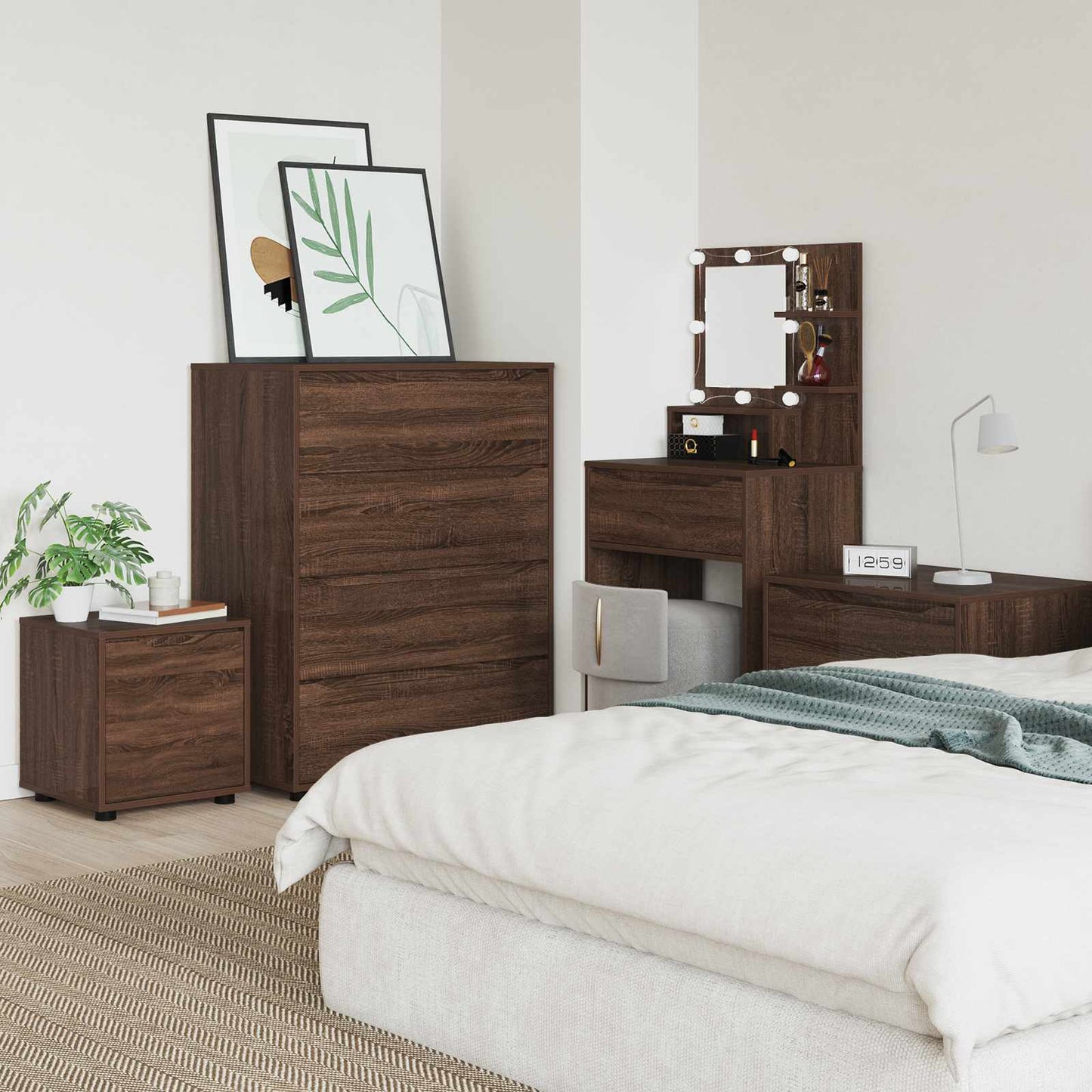 vidaXL Bathroom Cabinet Brown Oak 40.5 x 40 x 44 cm Engineered Wood