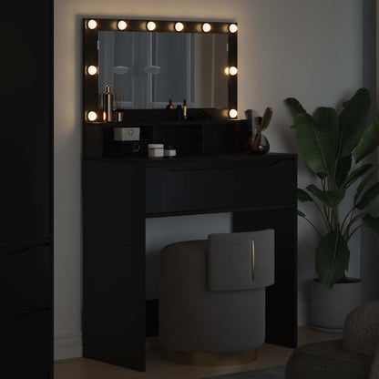 vidaXL Bedroom Dressing Tables with Drawer Black 80 x 39.6 x 135 cm