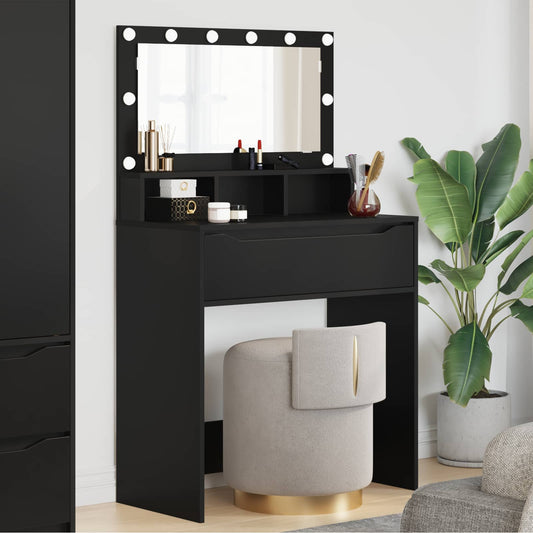vidaXL Bedroom Dressing Tables Black 80 x 39.5 x 135 cm