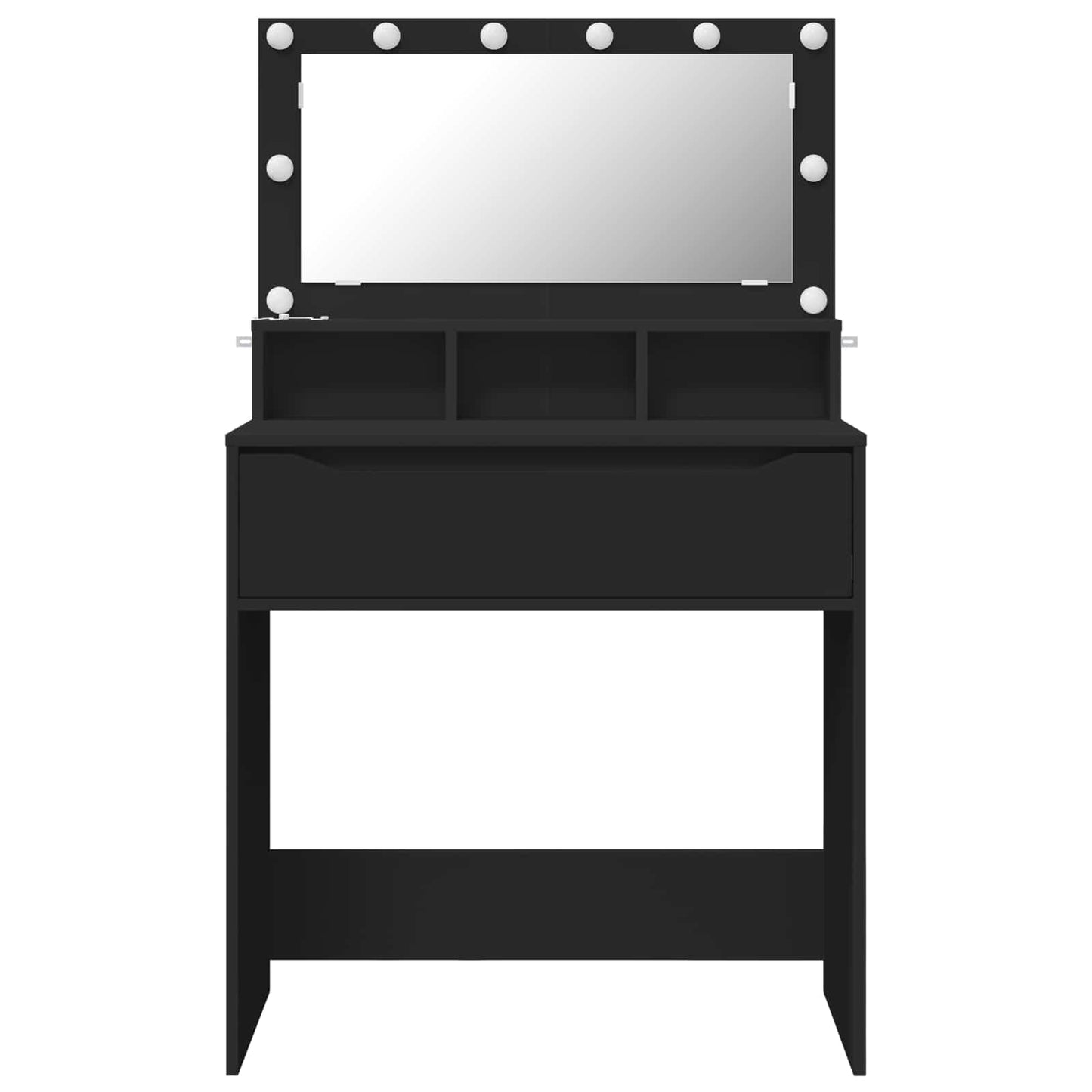 vidaXL Bedroom Dressing Tables with Drawer Black 80 x 39.6 x 135 cm