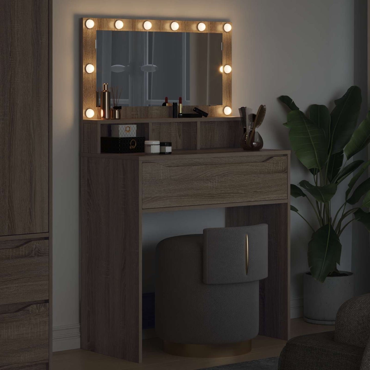 vidaXL Bedroom Dressing Tables Sonoma Oak 80 x 39.6 x 135 cm