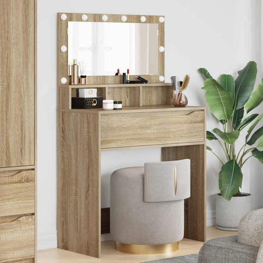 vidaXL Bedroom Dressing Tables Sonoma Oak 80 x 39.5 x 135 cm