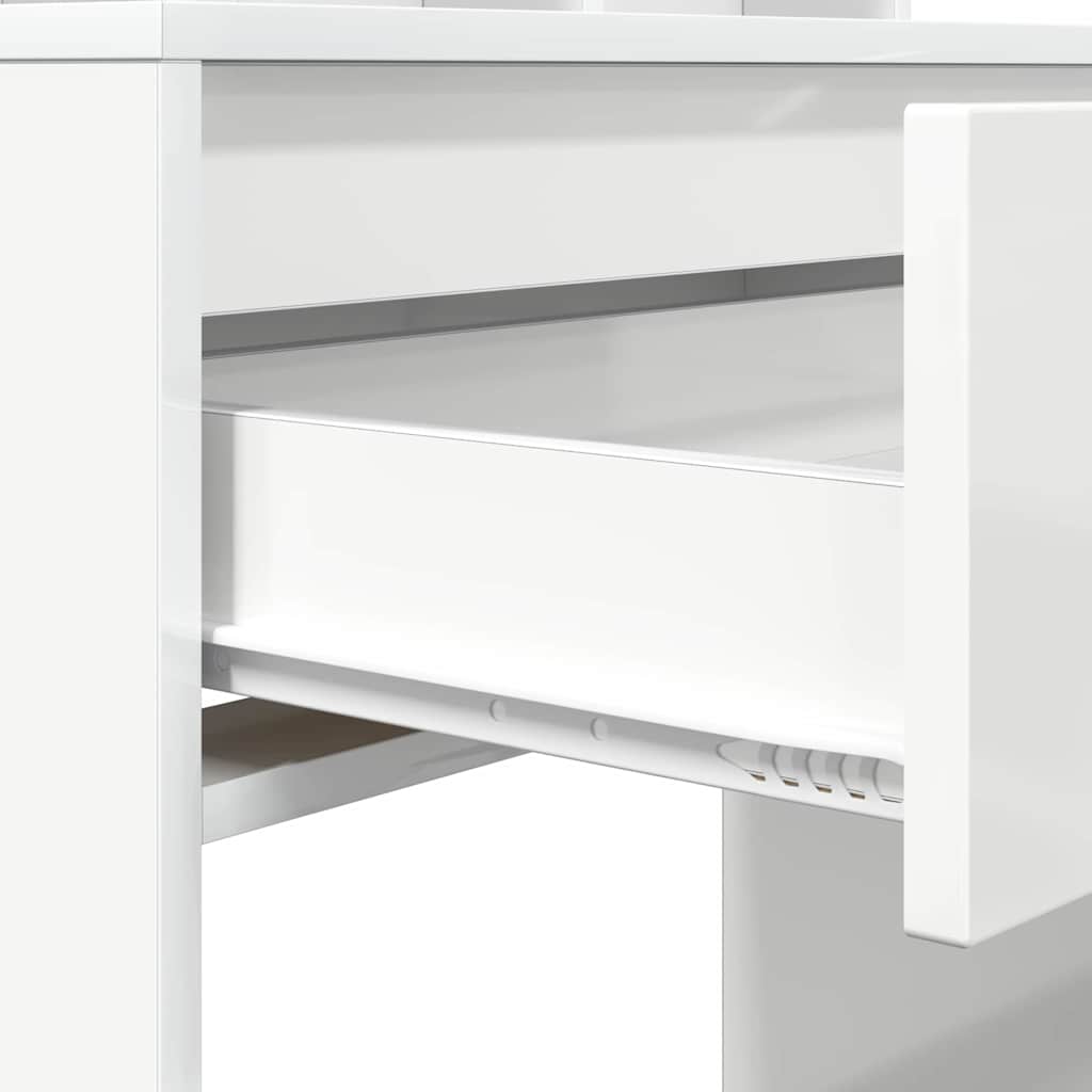vidaXL Bedroom Dressing Tables High Gloss White 80 x 39.5 x 135 cm