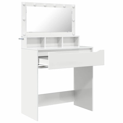 vidaXL Bedroom Dressing Tables High Gloss White 80 x 39.5 x 135 cm