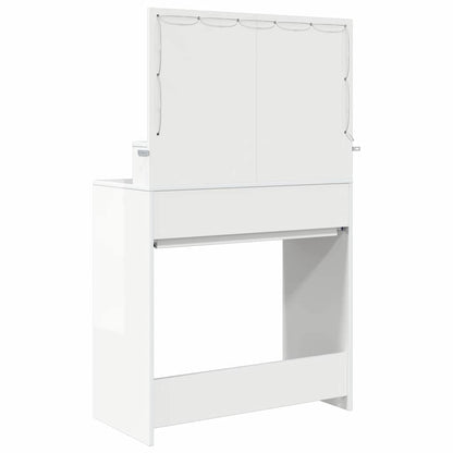 vidaXL Bedroom Dressing Tables High Gloss White 80 x 39.5 x 135 cm