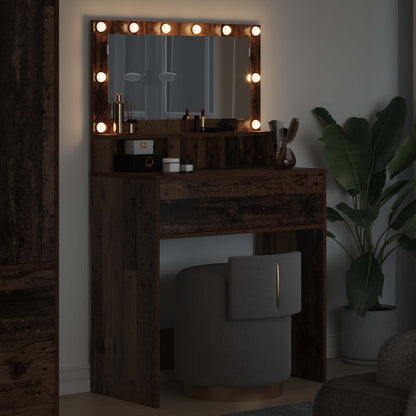 vidaXL Bedroom Dressing Tables with Drawer Old Wood 80 x 39.6 x 135 cm