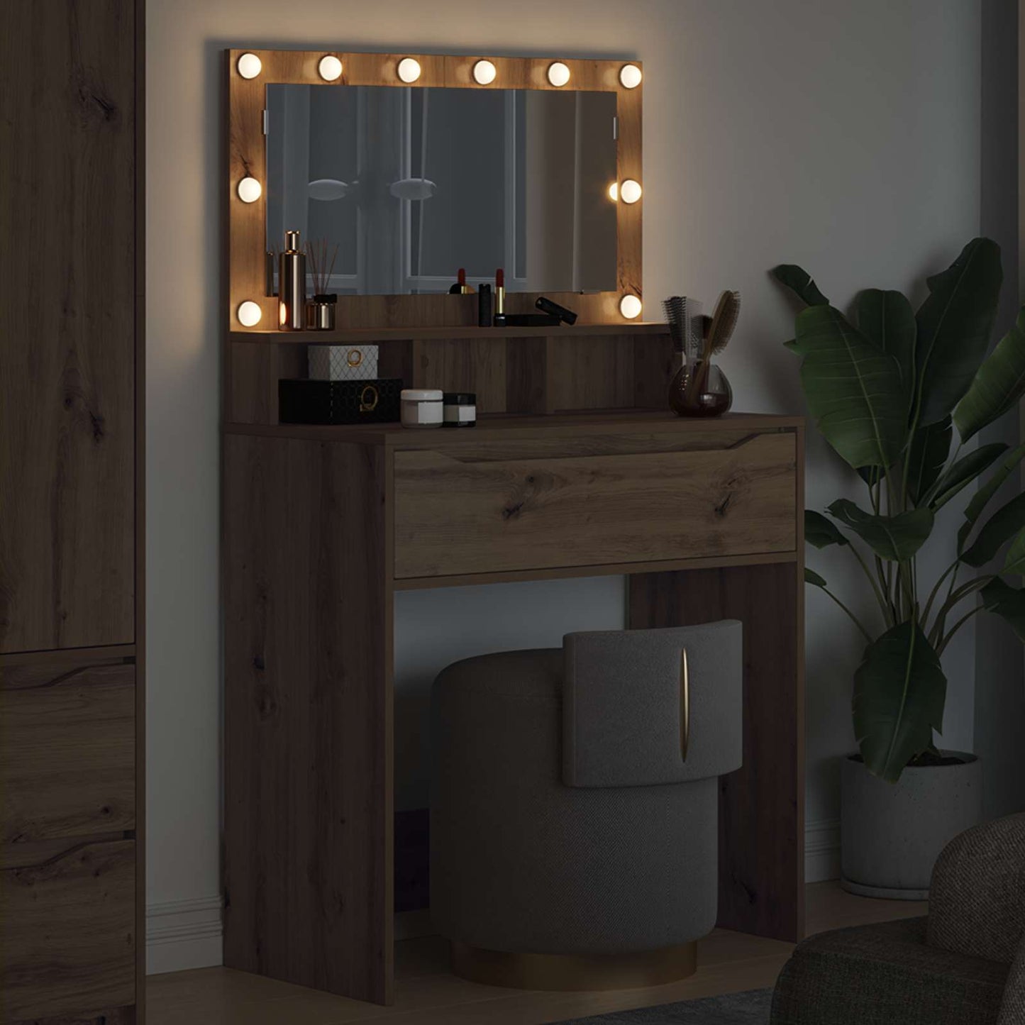 vidaXL Bedroom Dressing Tables Artisan Oak 80 x 39.6 x 135 cm