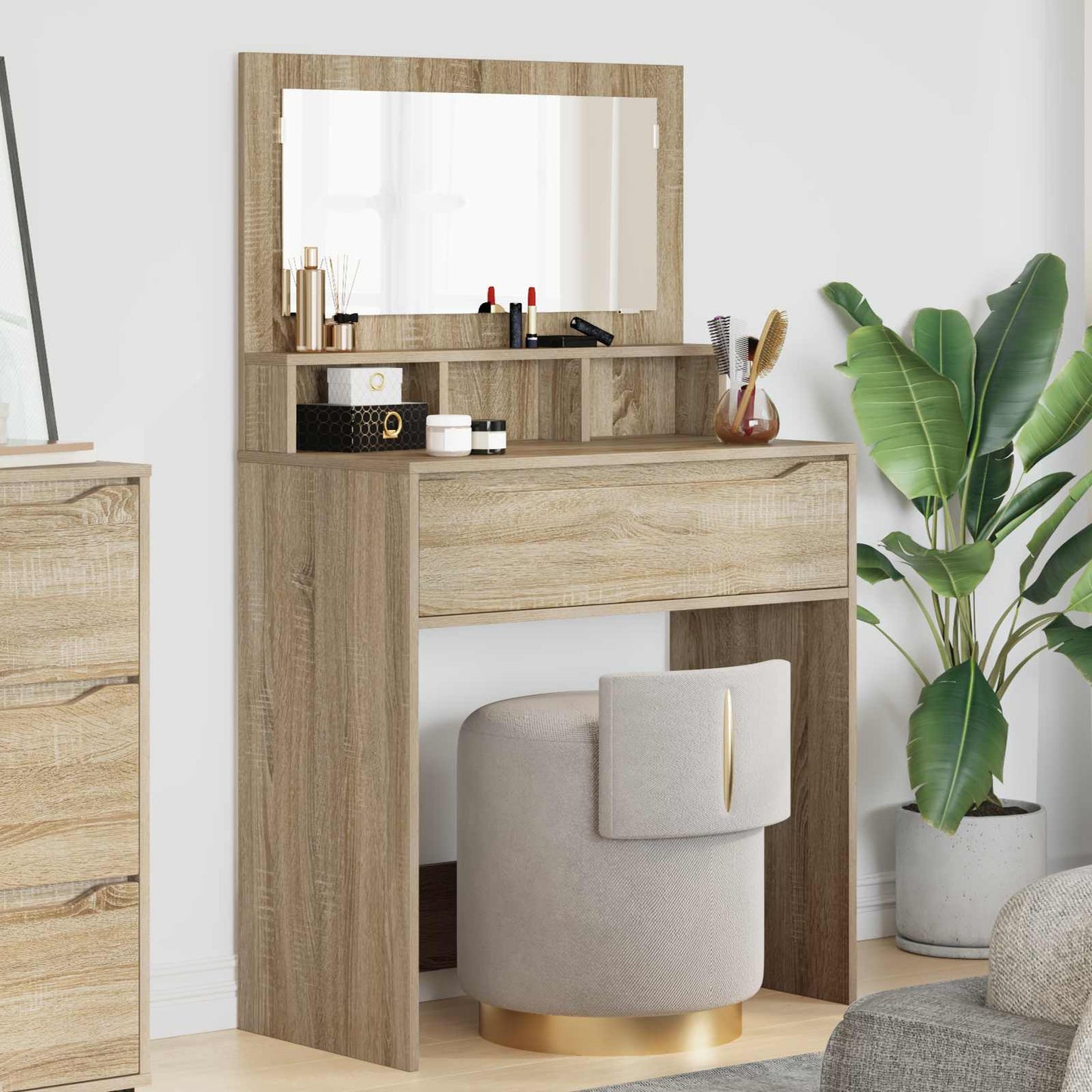 vidaXL Bedroom Dressing Tables Sonoma Oak 80 x 39.6 x 135 cm