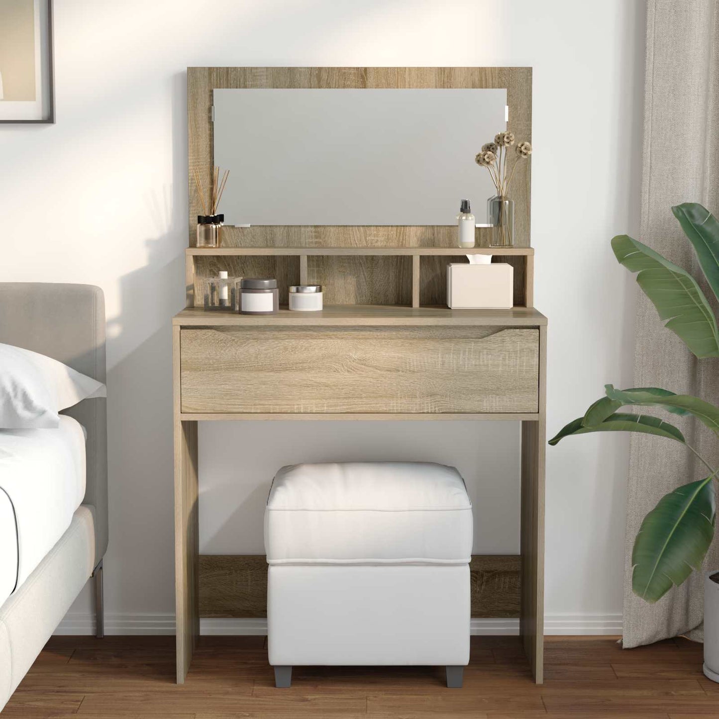 vidaXL Bedroom Dressing Tables Sonoma Oak 80 x 39.6 x 135 cm