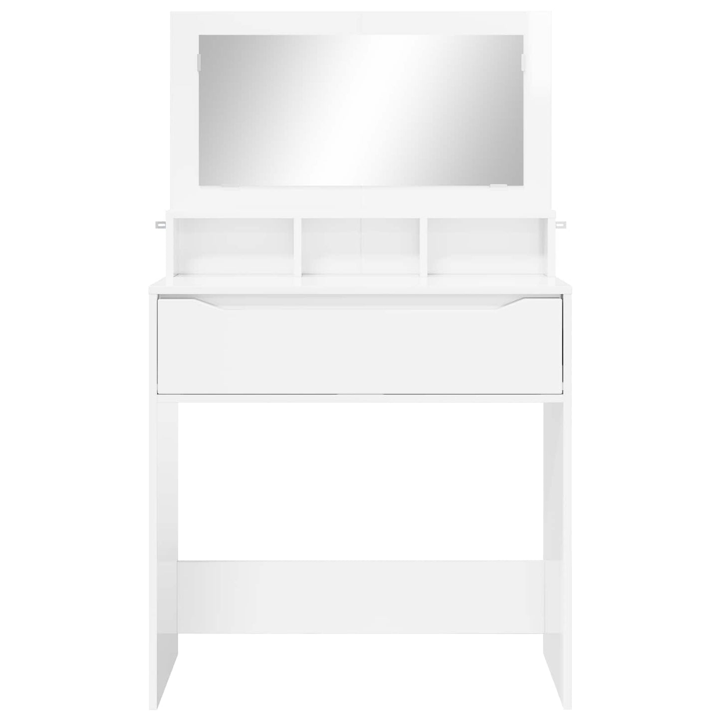vidaXL Bedroom Dressing Tables High Gloss White 80 x 39.6 x 135 cm