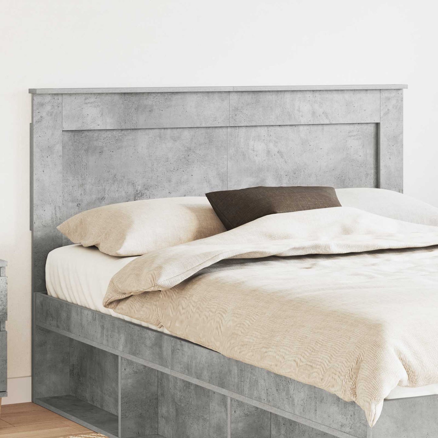 vidaXL Headboard with Headboard Concrete Grey 160 cm Engineered Wood