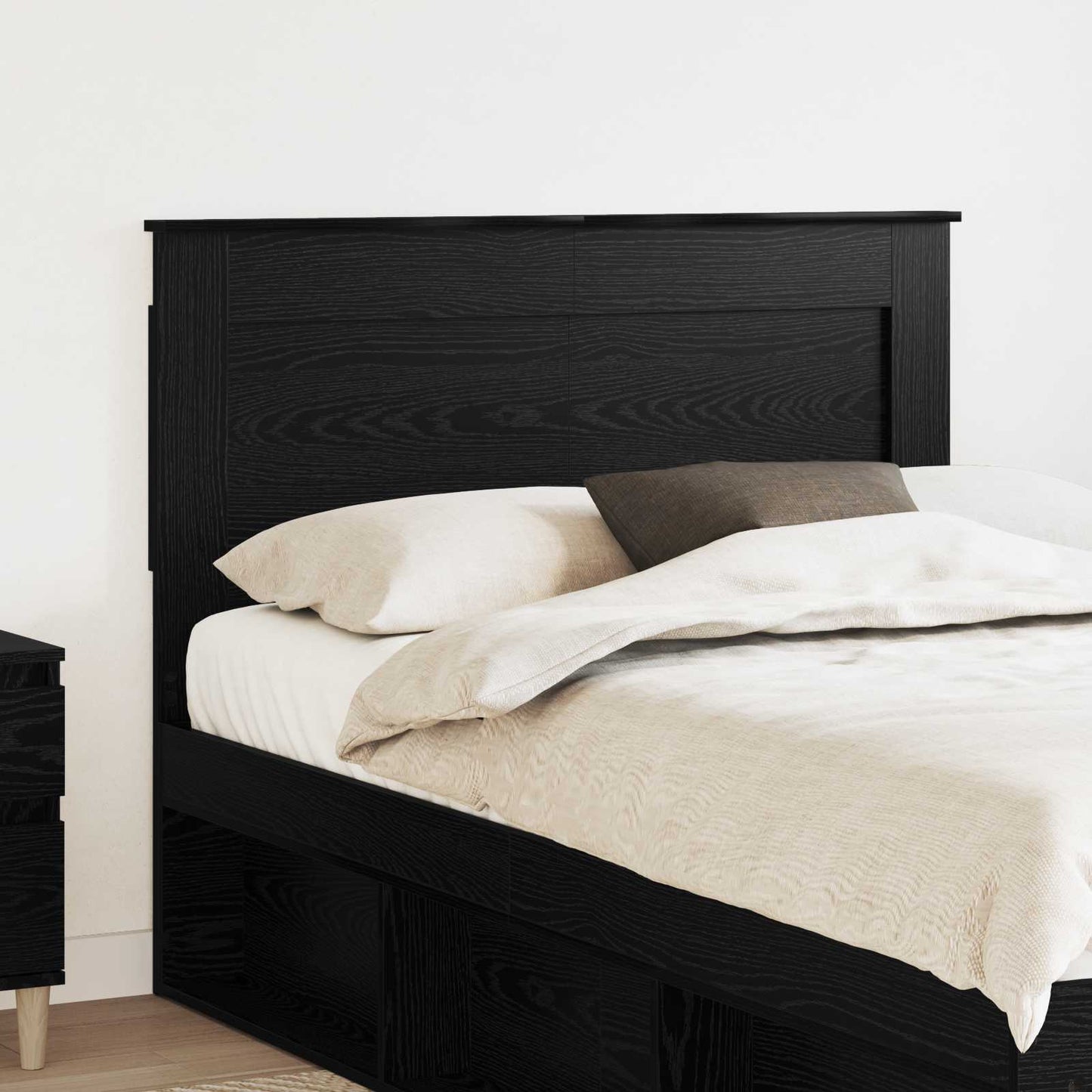 vidaXL Headboard with Headboard Black Oak 135 cm Engineered Wood