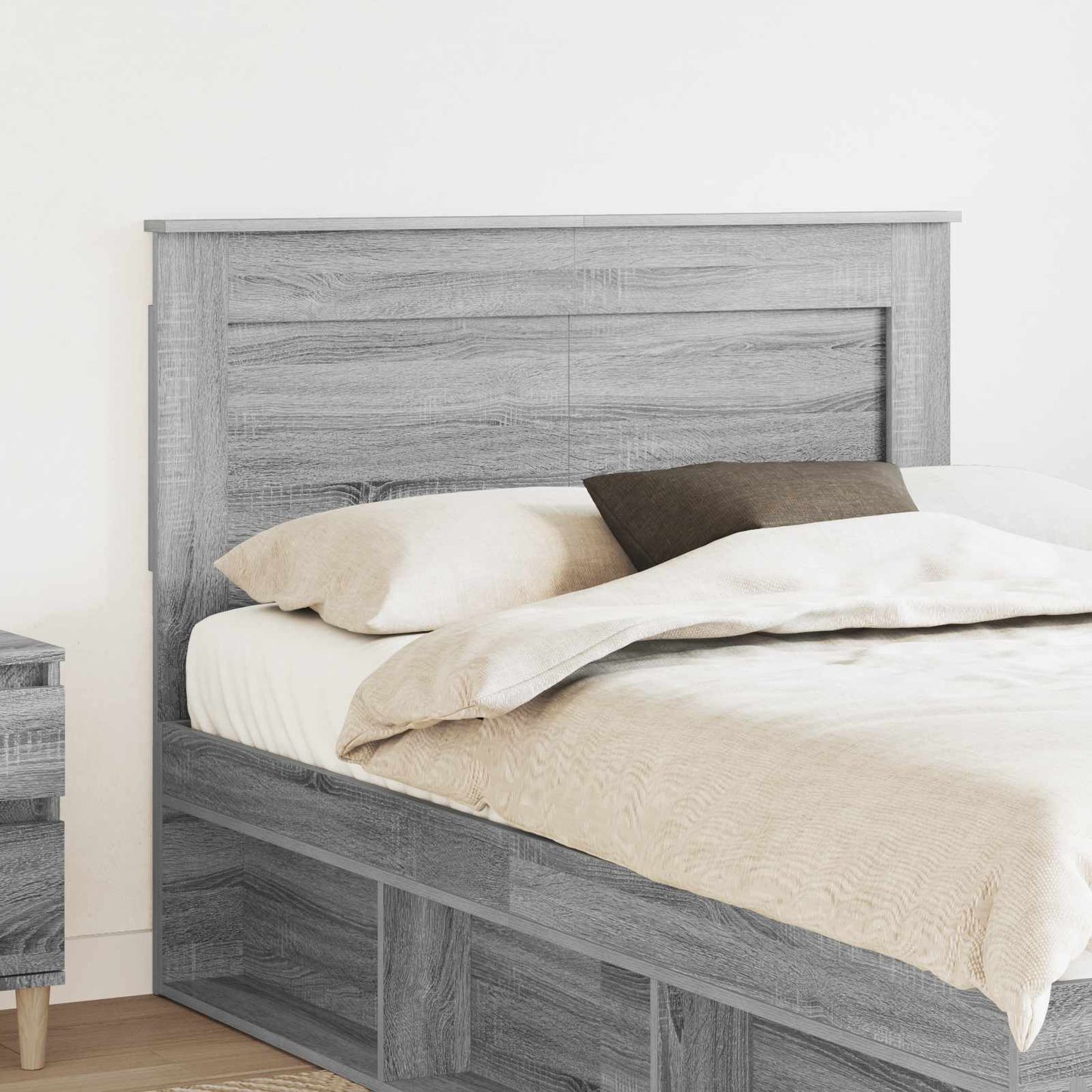 vidaXL Headboard with Headboard Grey Sonoma 135 cm Engineered Wood