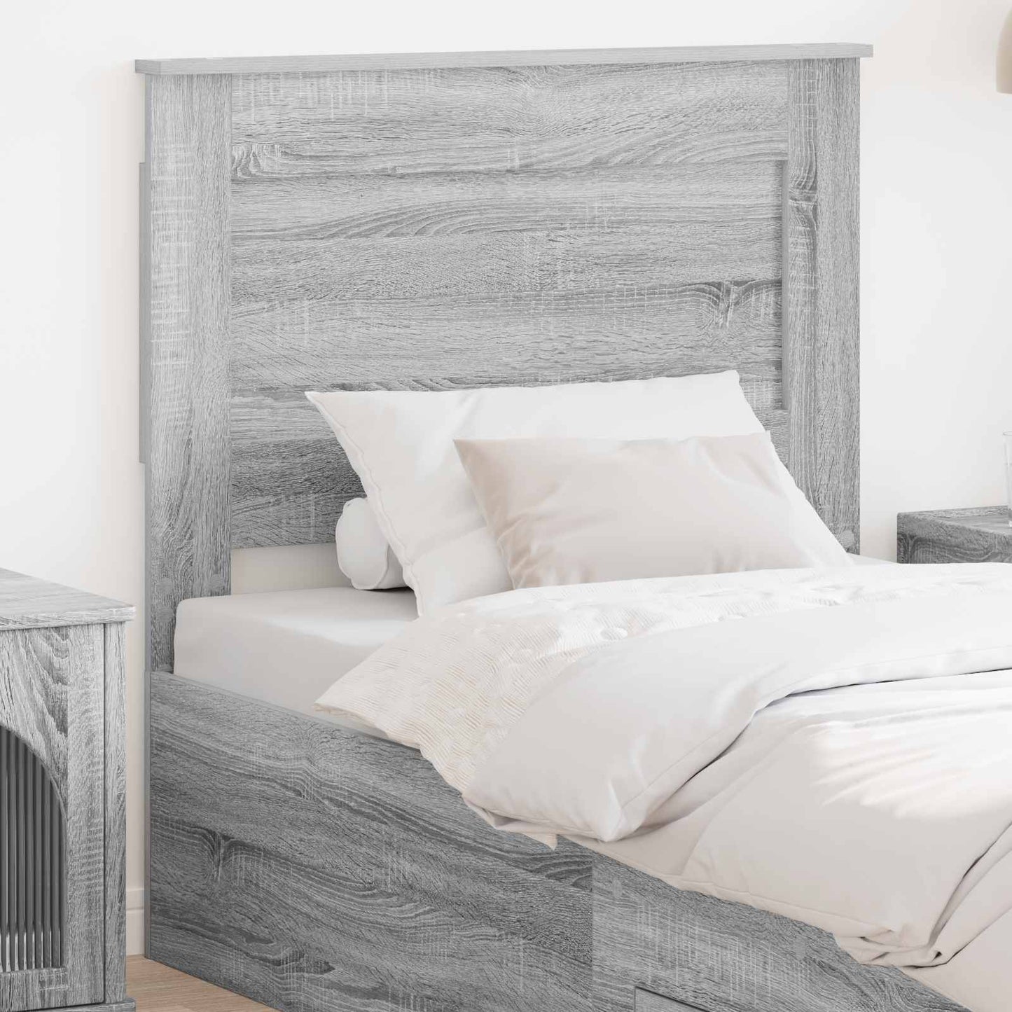 vidaXL Headboard with Headboard Grey Sonoma 100 cm Engineered Wood