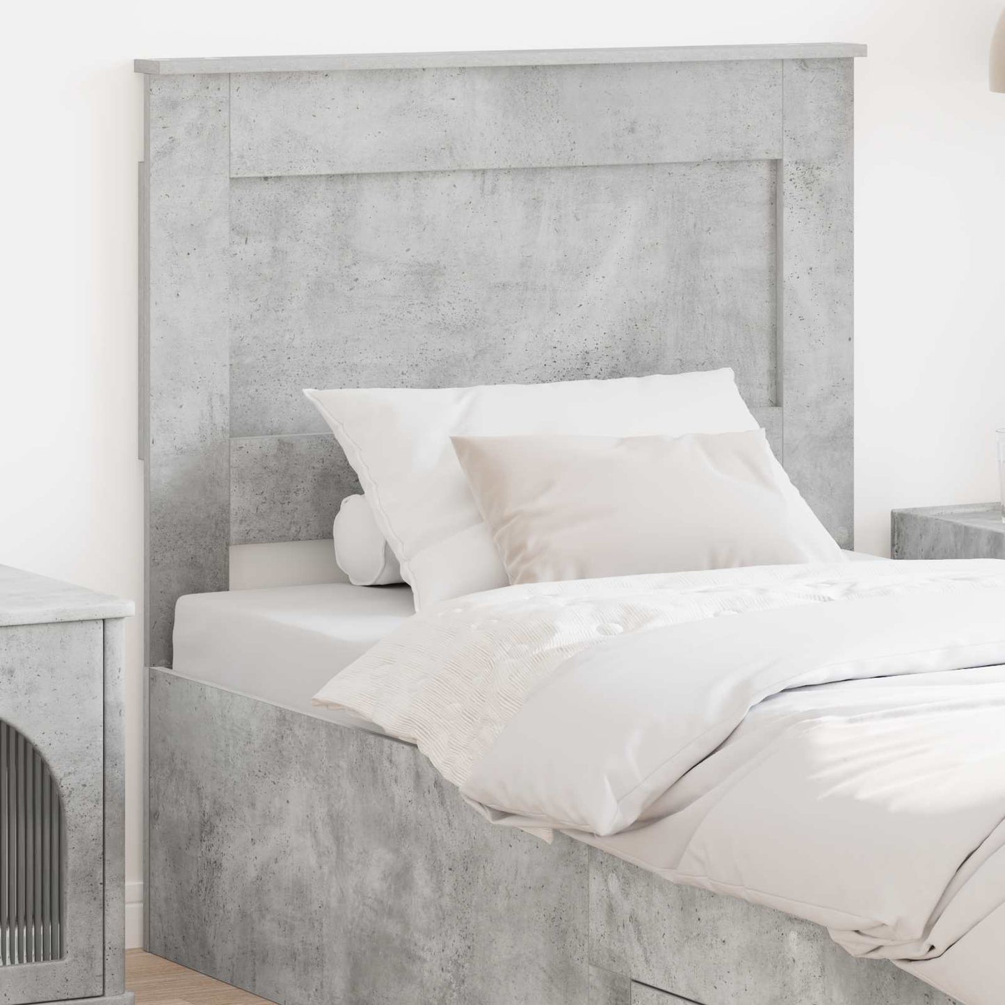 vidaXL Headboard with Headboard Concrete Grey 80 cm Engineered Wood
