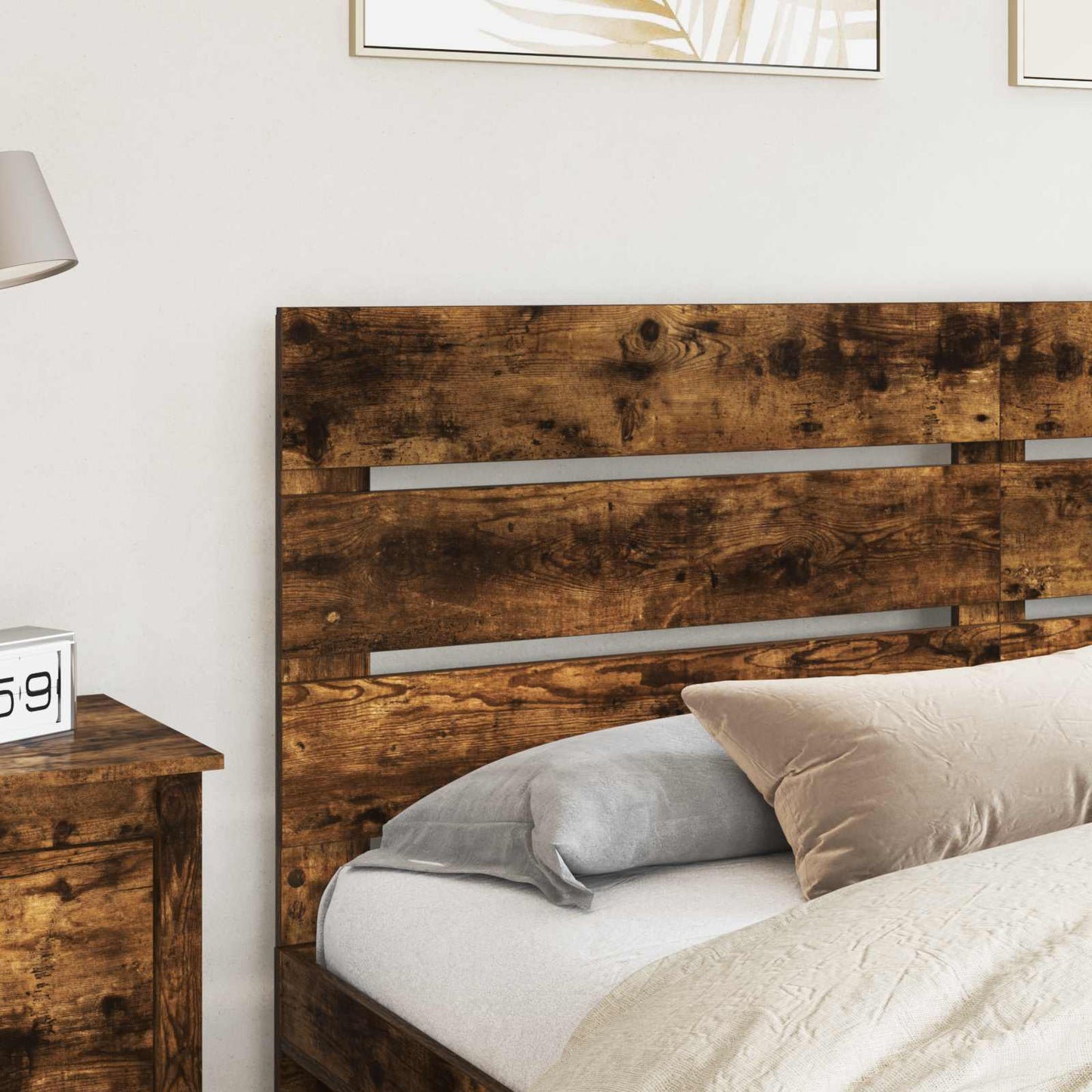 vidaXL Headboard Smoked Oak Engineered Wood