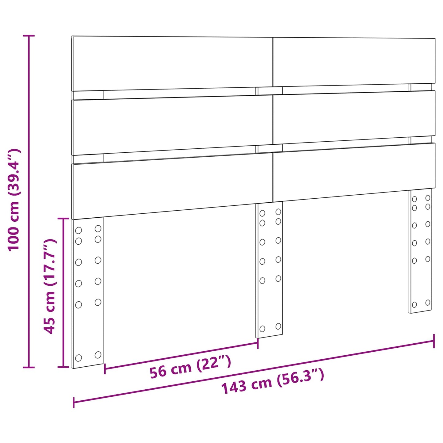 vidaXL Headboard Grey Sonoma Engineered Wood