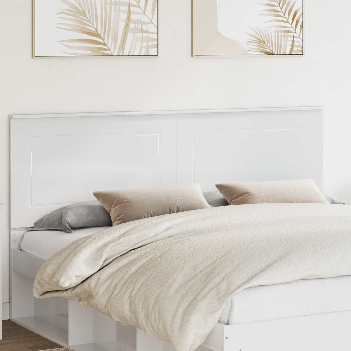vidaXL Headboard Gloss White 100 cm Engineered Wood