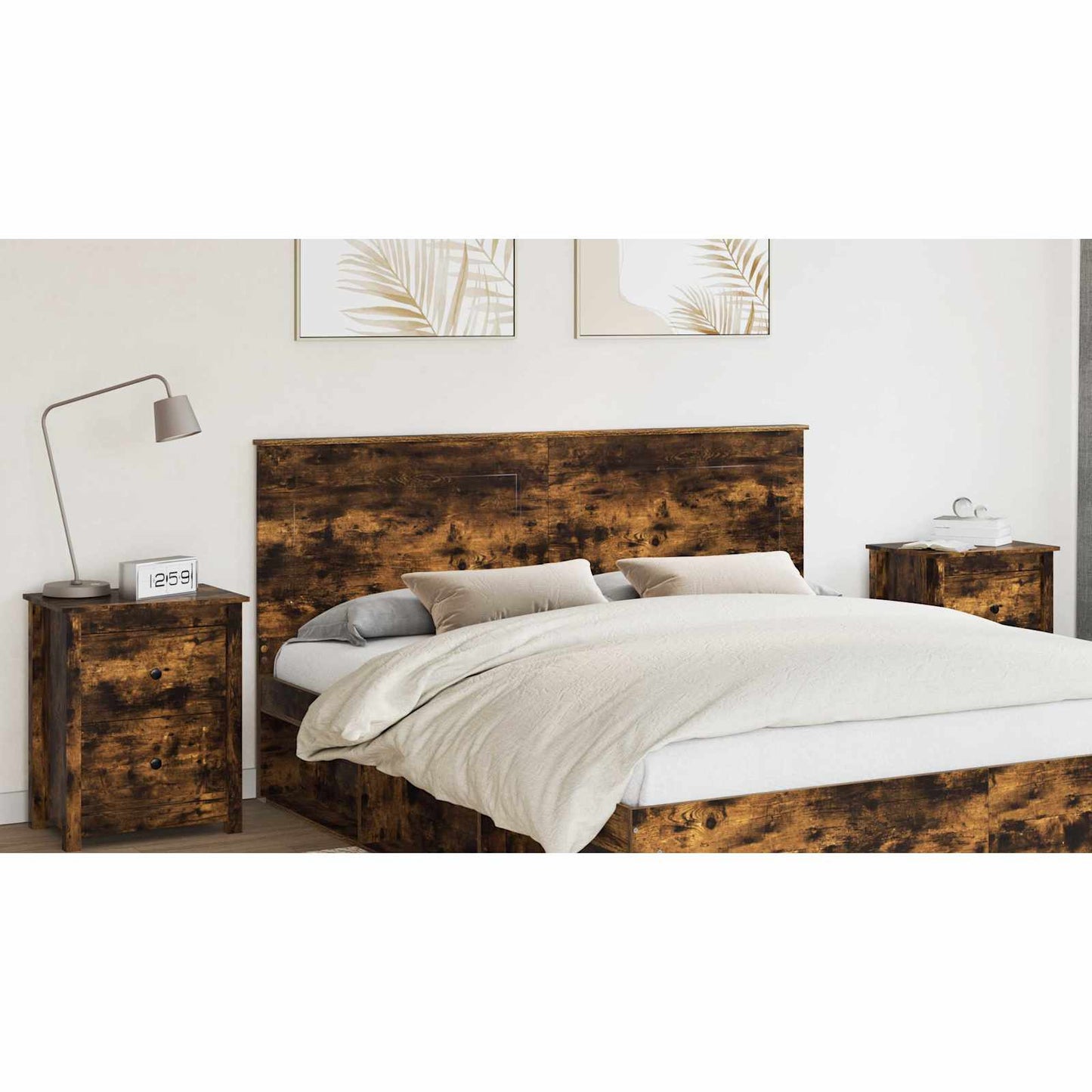 vidaXL Headboard Smoked Oak 100 cm Engineered Wood