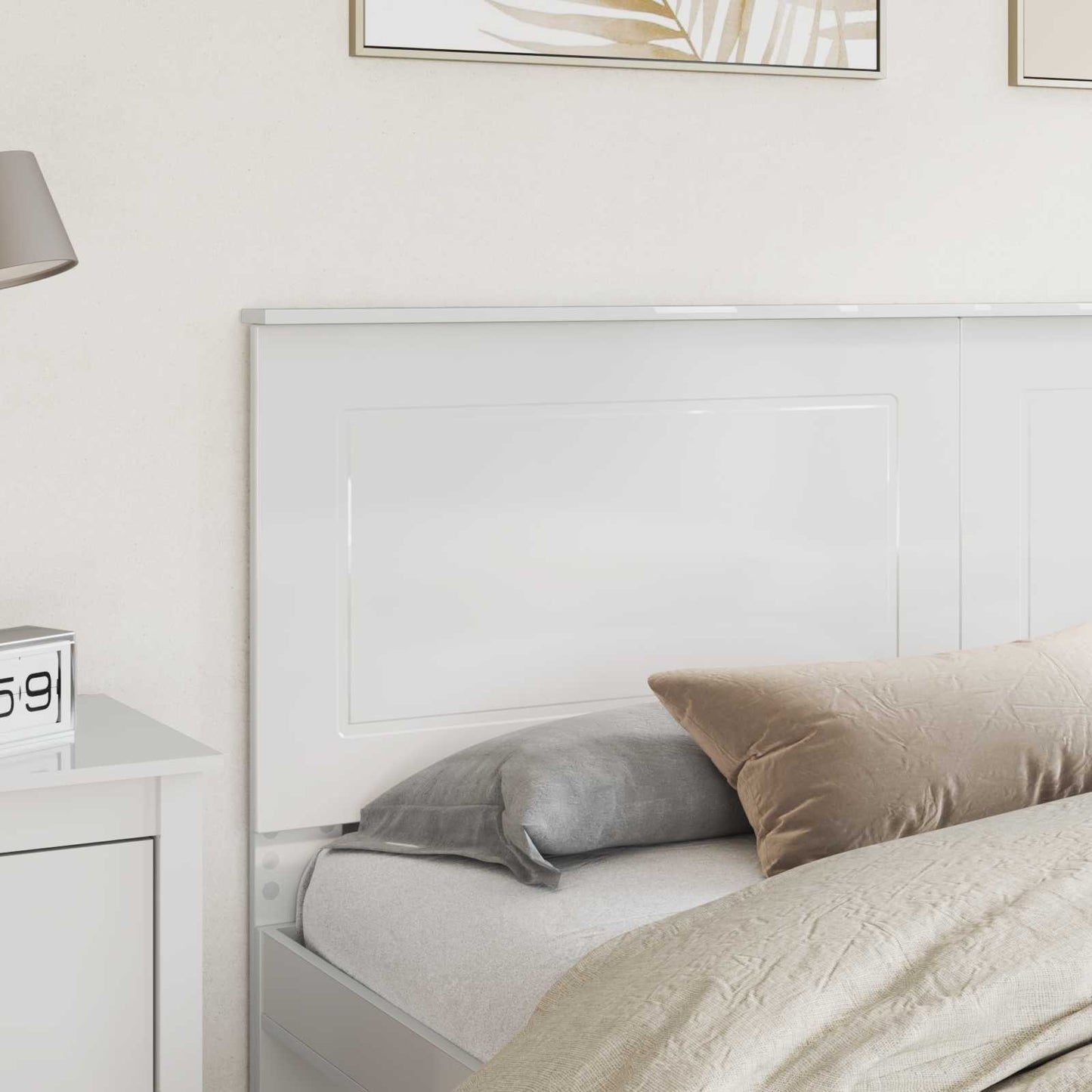 vidaXL Headboard Gloss White 100 cm Engineered Wood