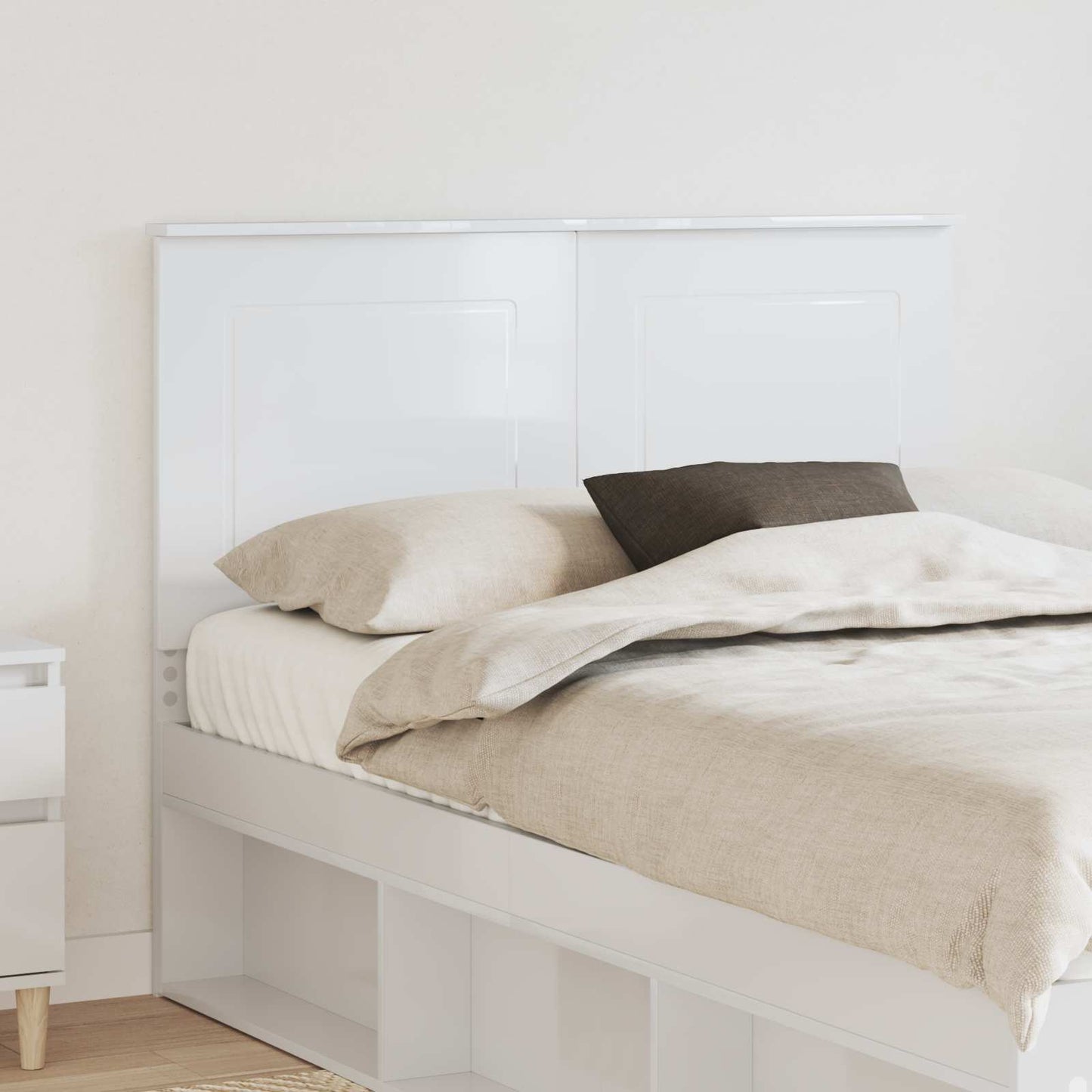 vidaXL Headboard Gloss White 100 cm Engineered Wood