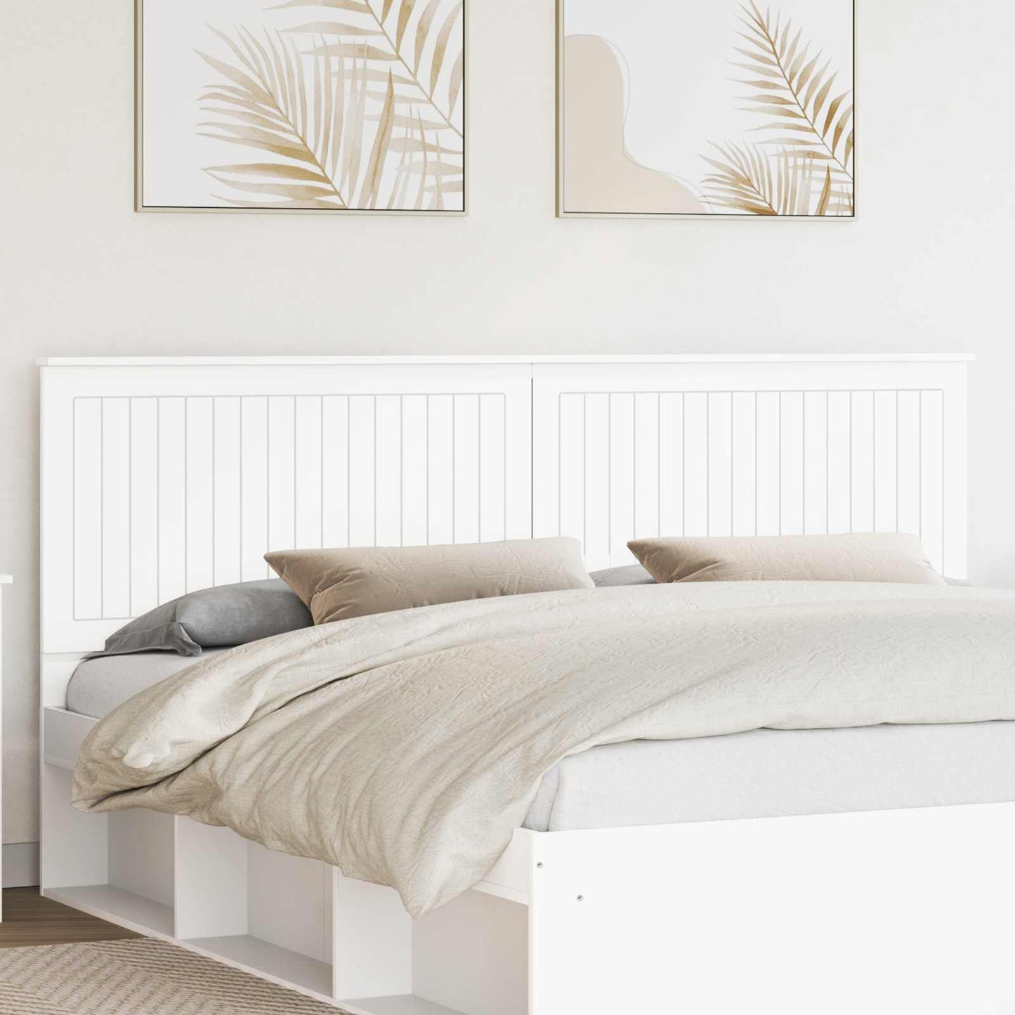 vidaXL Headboard with Headboard White 200 cm Engineered wood