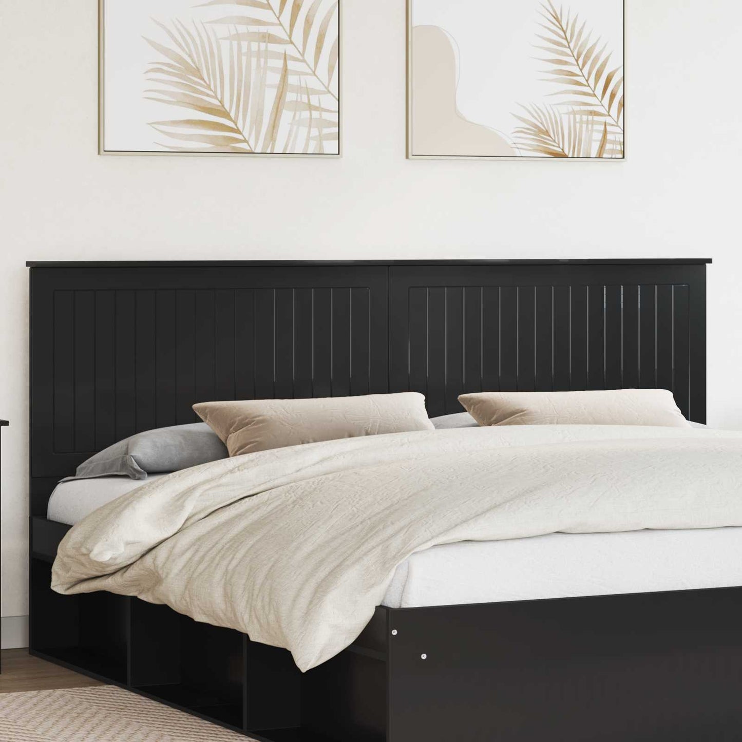 vidaXL Headboard with Headboard Black Oak 200 cm Engineered wood