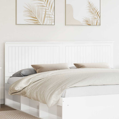 vidaXL Headboard with Headboard Gloss White 200 cm Engineered wood