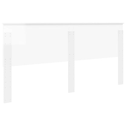 vidaXL Headboard with Headboard Gloss White 200 cm Engineered wood