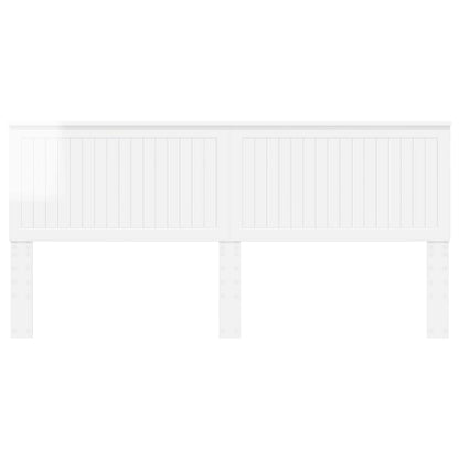 vidaXL Headboard with Headboard Gloss White 200 cm Engineered wood
