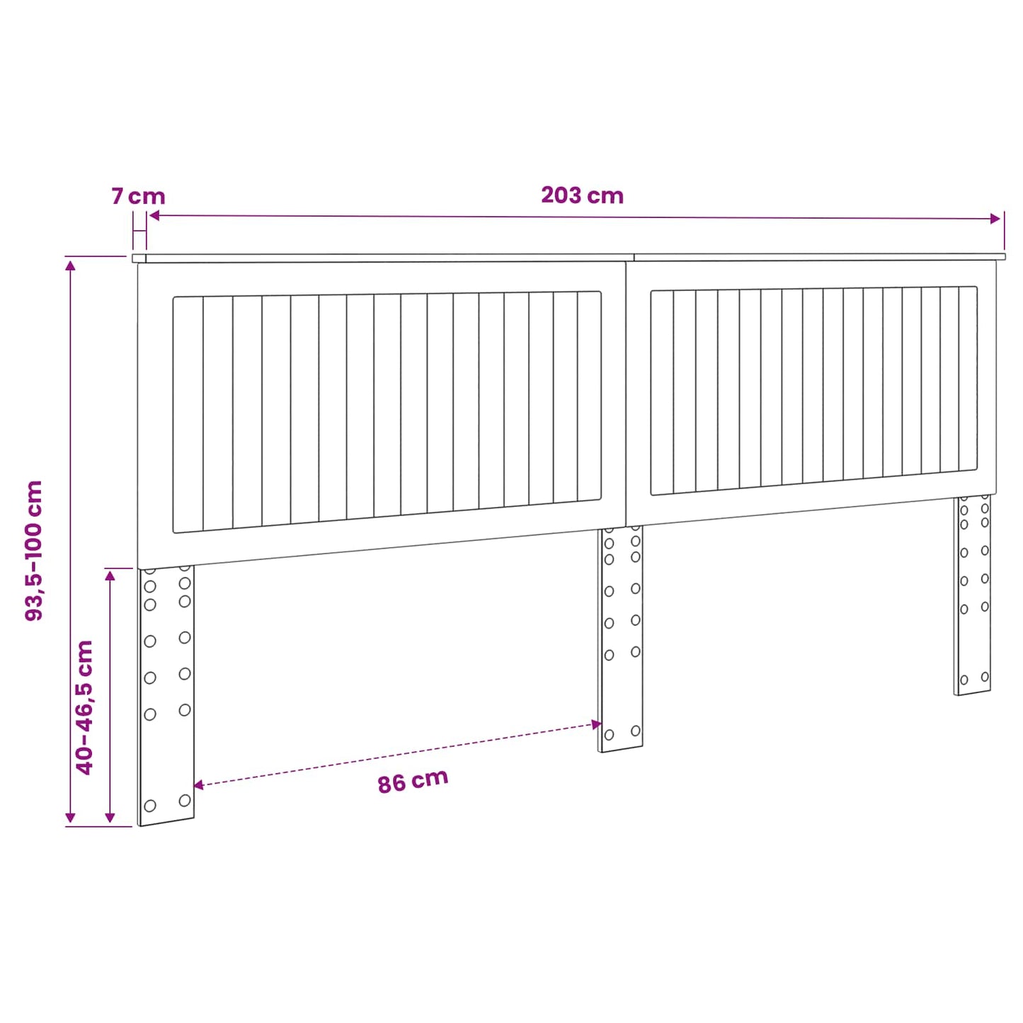 vidaXL Headboard with Headboard Grey Sonoma 200 cm Engineered wood
