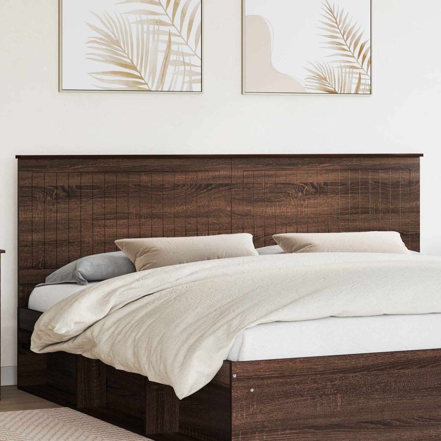 vidaXL Headboard with Headboard Brown Oak 200 cm Engineered wood