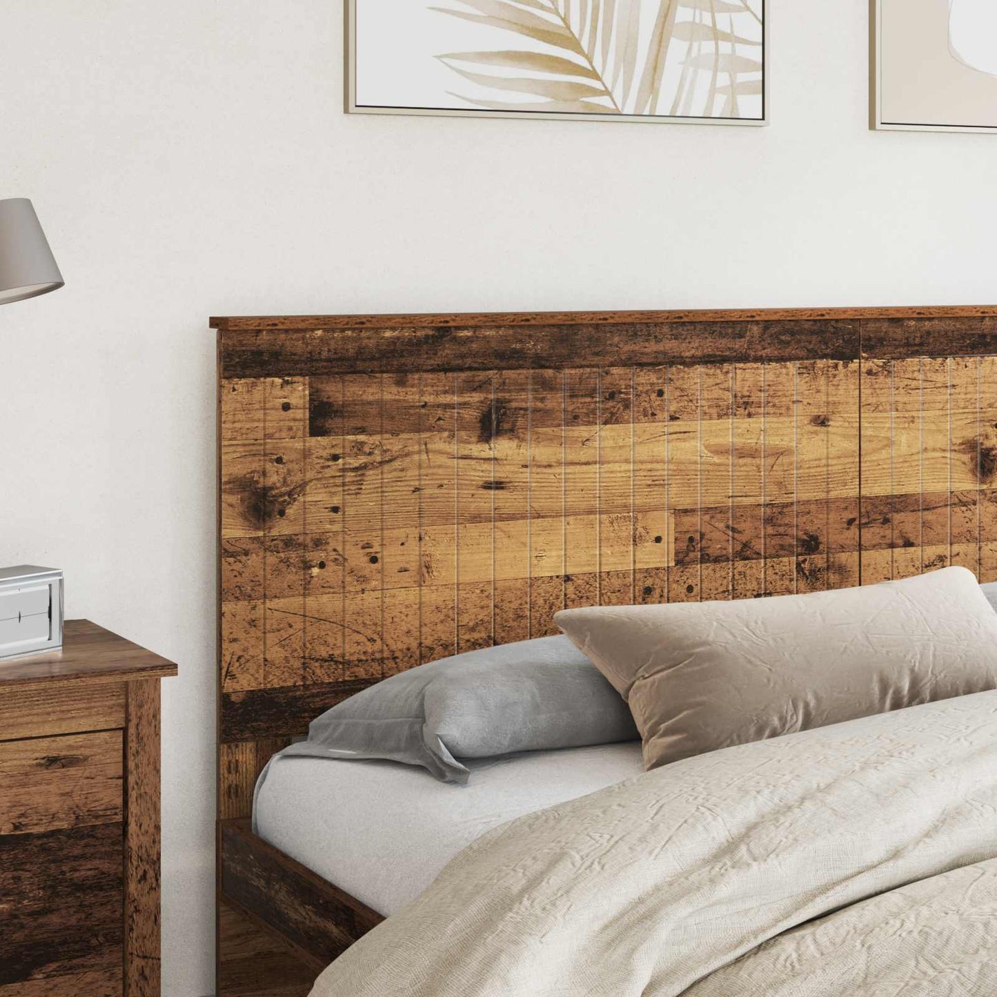 vidaXL Headboard with Headboard Old Wood 200 cm Engineered wood