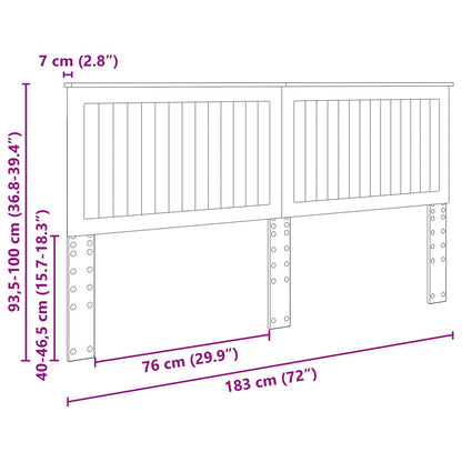 vidaXL Headboard with Headboard White 180 cm Engineered wood