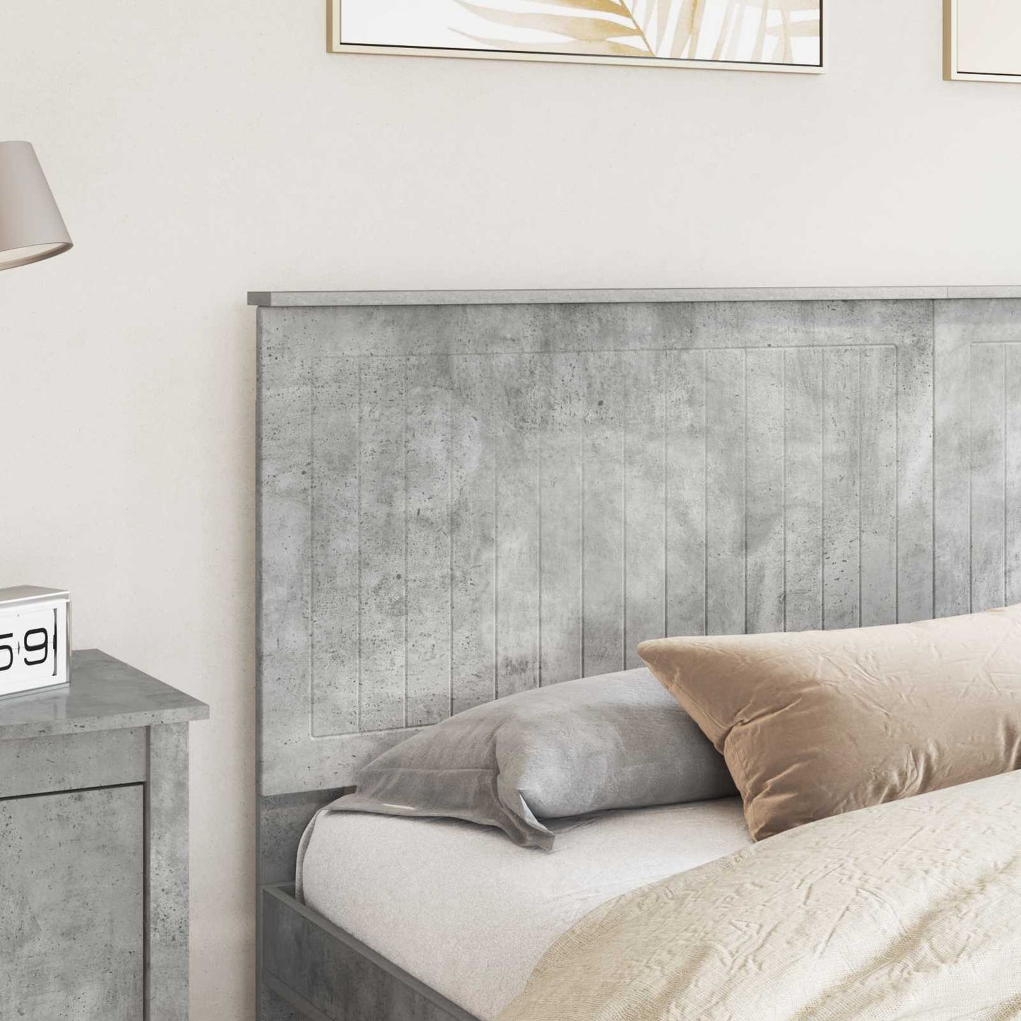vidaXL Headboard with Headboard Concrete Grey 180 cm Engineered wood